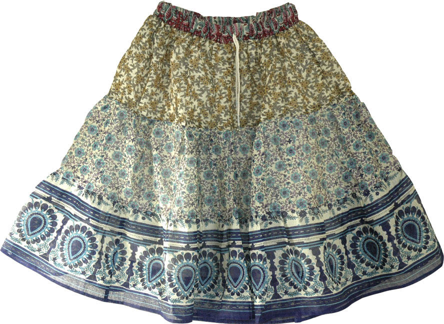 Printed Cotton Summer Short Skirt 