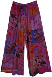 Violet Garden Wide-Leg Patchwork Boho Trousers