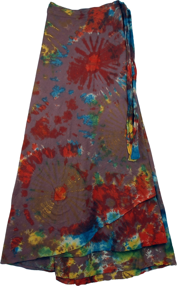 Roma Bohemian Wrap Long Skirt | Black | Tie-Dye, Wrap-Around-Skirt ...