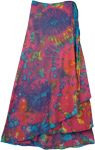 Crete Tie Dye Indian Wrap Long Skirt  [3293]