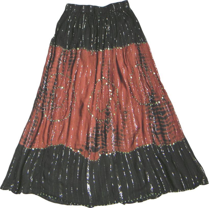 Boho Chic Tie Dye Sequin Skirt 