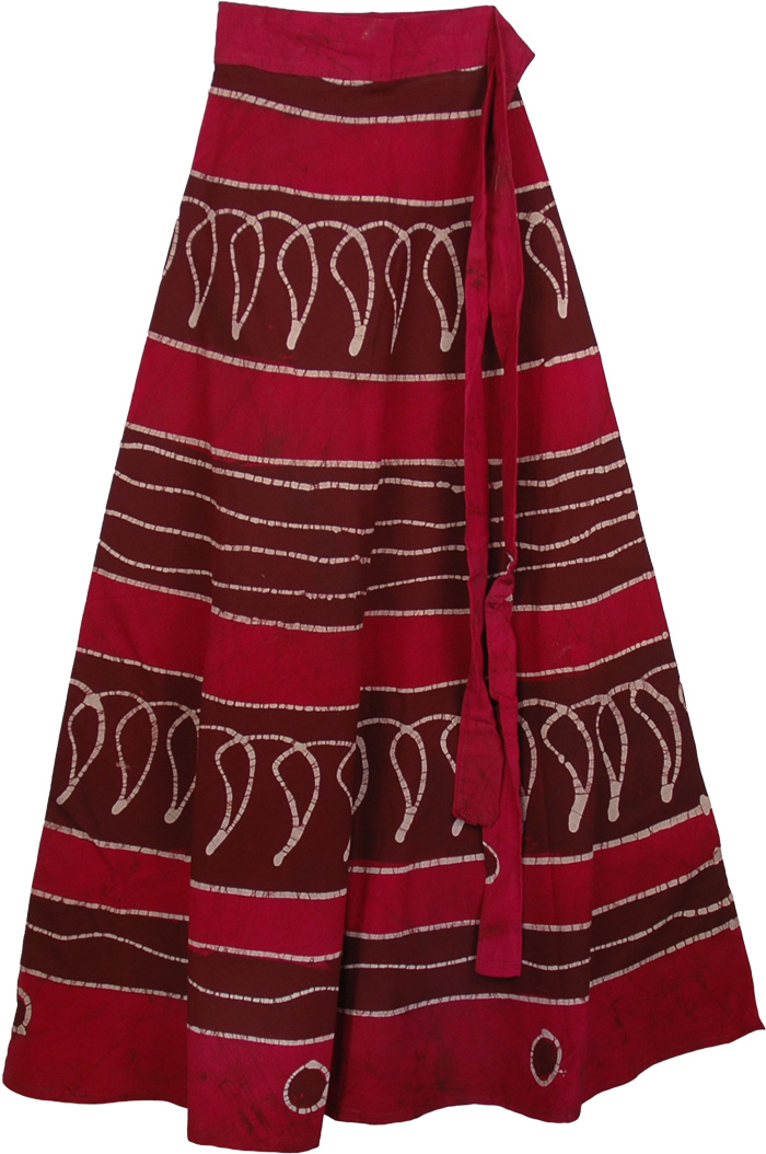 Pohutukawa Pink Long Wrap Skirt