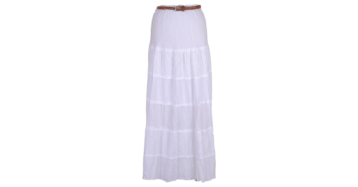 white eyelet maxi skirt