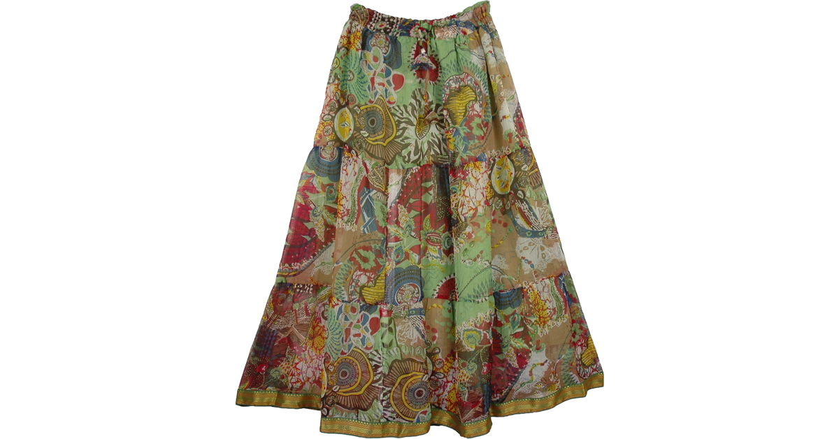 Chiffon Rainforest Long Skirt