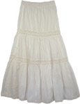 Petite XS Crochet White Summer Cotton Long Skirt