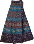 Blue Galore Ethnic Wrap Long Skirt