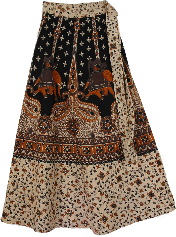 Elephant Polo Ethnic Wrap Long Skirt