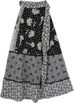 Black White Dual Wrap Long Skirt