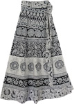 Bloom Black White Wrap Long Skirt