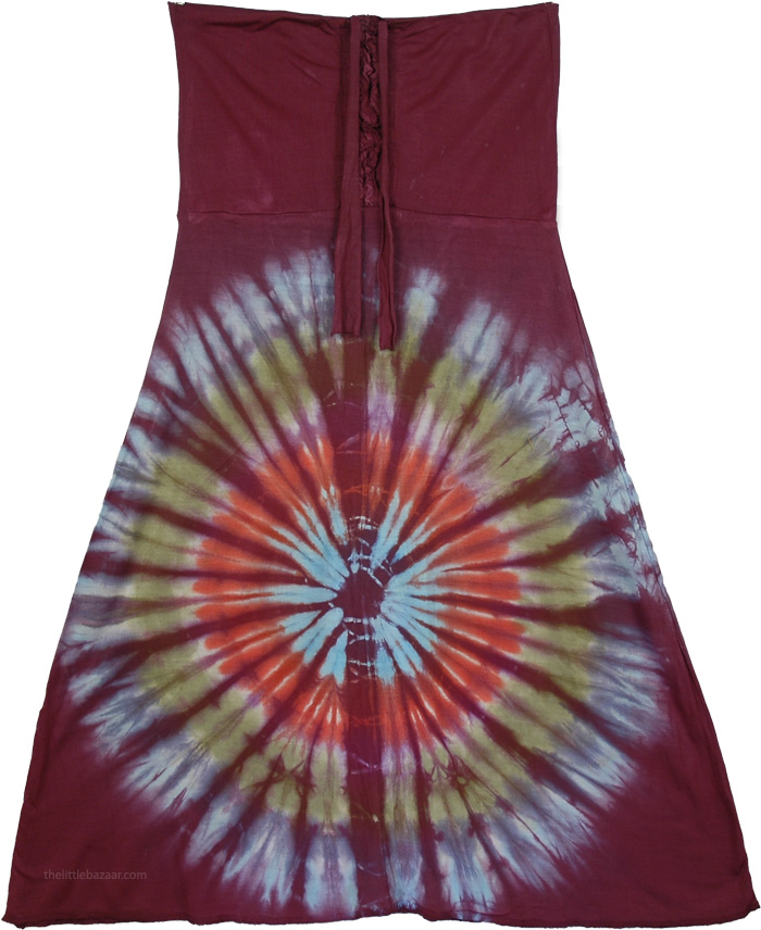 Tantrik Wine Berry Hippie Skirt XS to S