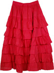 Torch Red Layered Skirt