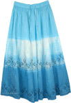 Hazy Sky Blue Tie Dye Damsel Cotton Skirt