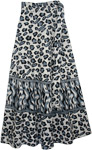 Grey Leopard Print Wrap Skirt