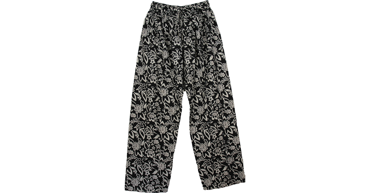 Sale:$11.99 Black White Lounge Pants | Clearance | Black | Split-Skirts ...