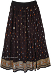 Crinkle Fiesta Black Orange Cotton Skirt