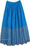 Blue Punch Crinkled Cotton Light Beach Skirt