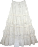 Westar White Frills  Long Skirt