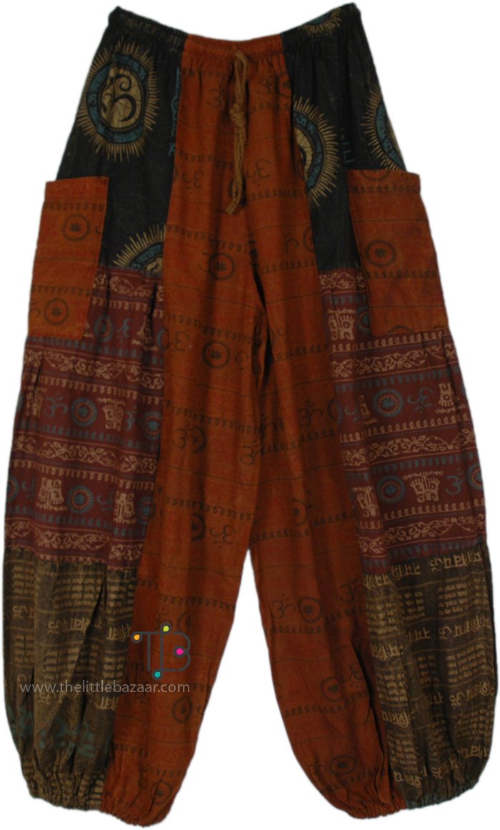 Brown Bowman Harem Style Wide Hippie Pants | Brown | Split-Skirts-Pants ...