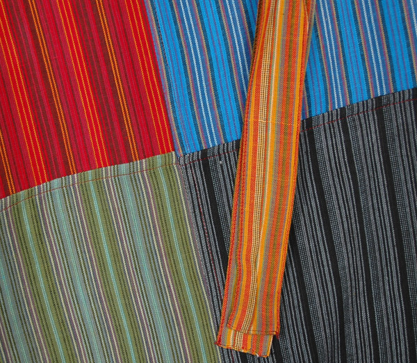 Siksika Striped Patchwork Wrap Around Cotton Long Skirt