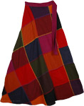Dark Squares Wrap Around Skirt [3540]