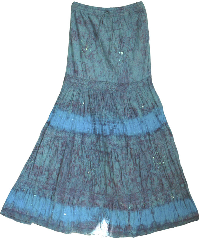 Tie Dye Crinkle Long Skirt