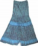 Tie Dye Crinkle Long Skirt