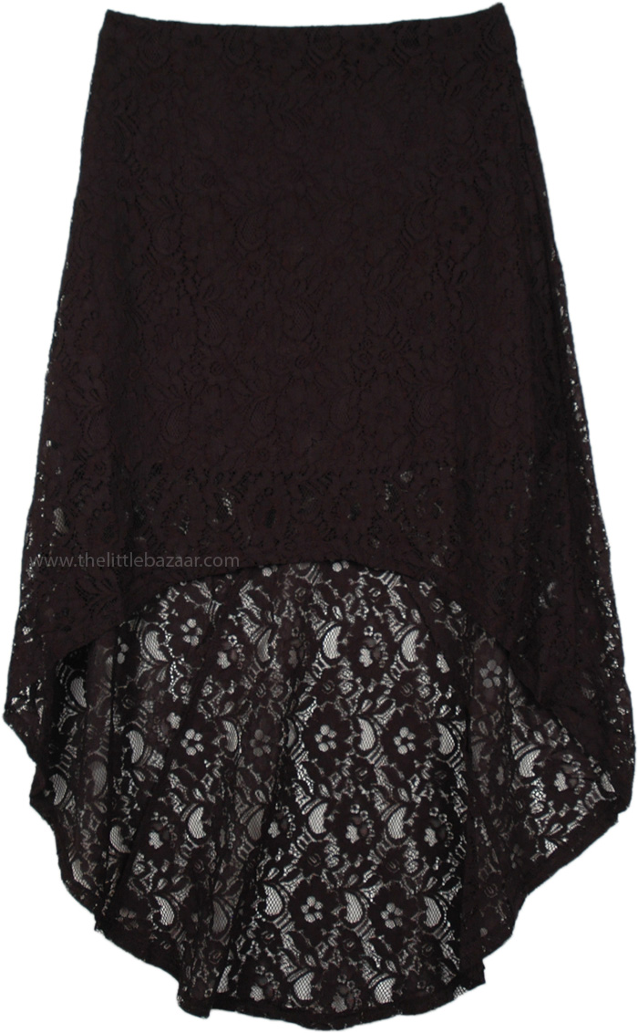 Hi Low Black Lace Skirt