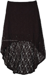 Dressy Black Lace Hi-Low Skirt [3568]