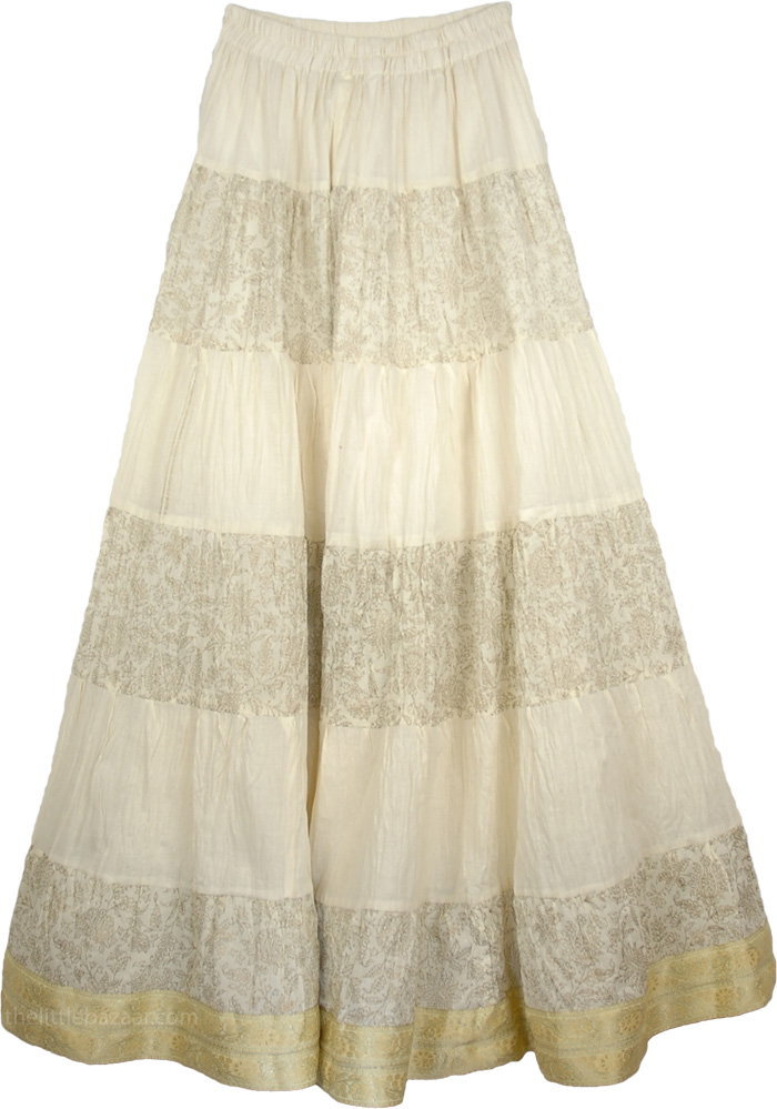 Off White Crinkle Long Indian Skirt - Clearance - Sale on bags, skirts ...