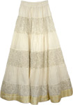 Cream Majestic Crinkle Tall Skirt