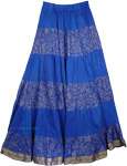 True Blue Crinkle Long Skirt