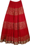 Crinkle Tall Skirt Monza Red