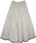 White Crinkle Long Indian Skirt [3577]