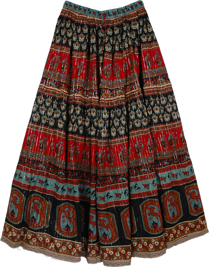 Tribal Printed Cotton with Tinsel Skirt