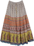 Bossanova Printed Cotton Summer Skirt | Purple | Crinkle, Misses ...