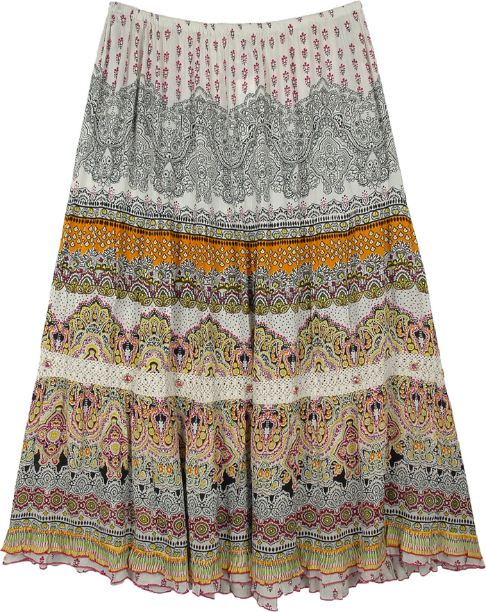 Amour Jaipur XL Long Skirt with Lace and Rhinestones