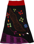 Black Applique Tantra Skirt