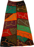 Bohemian Gypsy Embroidery Long Fall Skirt