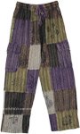 Bohemian Cotton Loose Fit Trousers with Pattered Patchwork [3658]