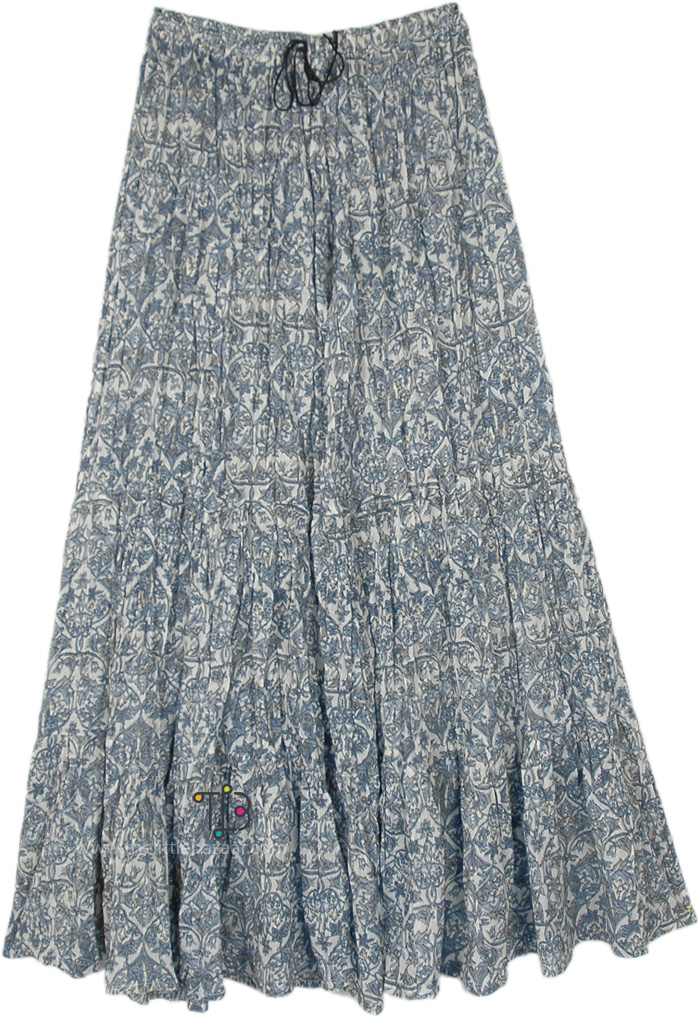 Ocean Lily Cotton Bohemian Long Skirt
