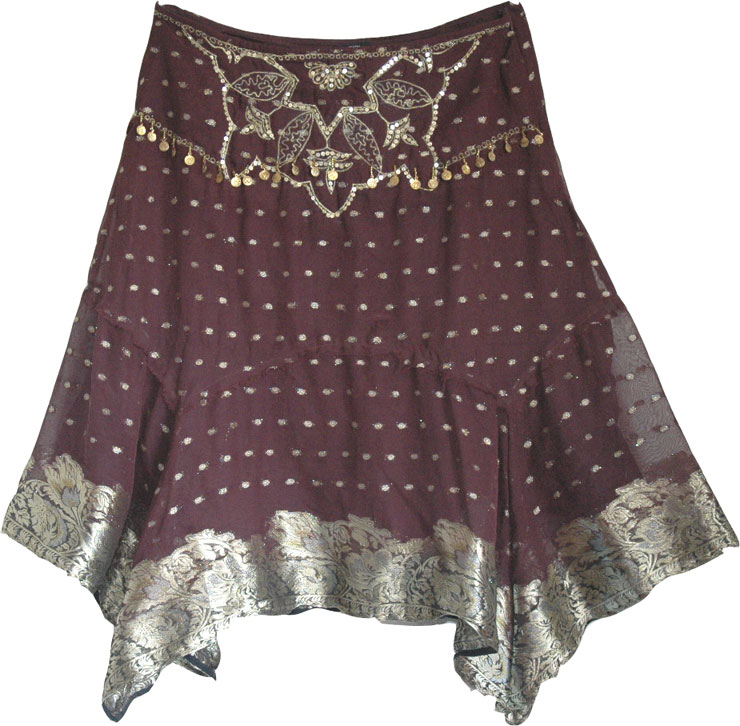 Womens Short Party Skirt with Sequins