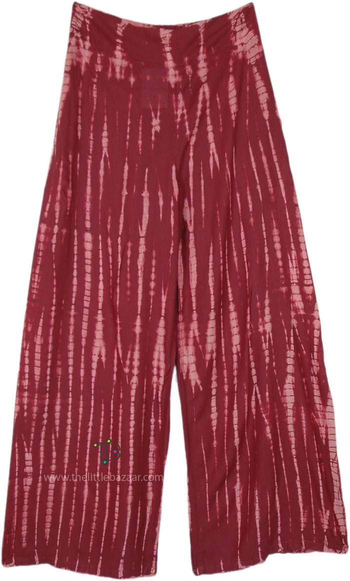 Mystic Maroon Tie Dye Flowy Pants