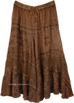 Earthy Charm Textured Brown Skirt