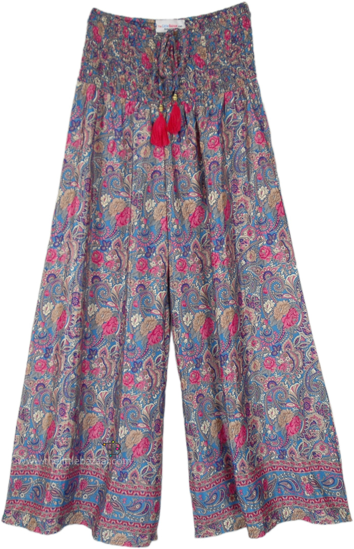 Soft Paisley Pink Wide Leg Pants