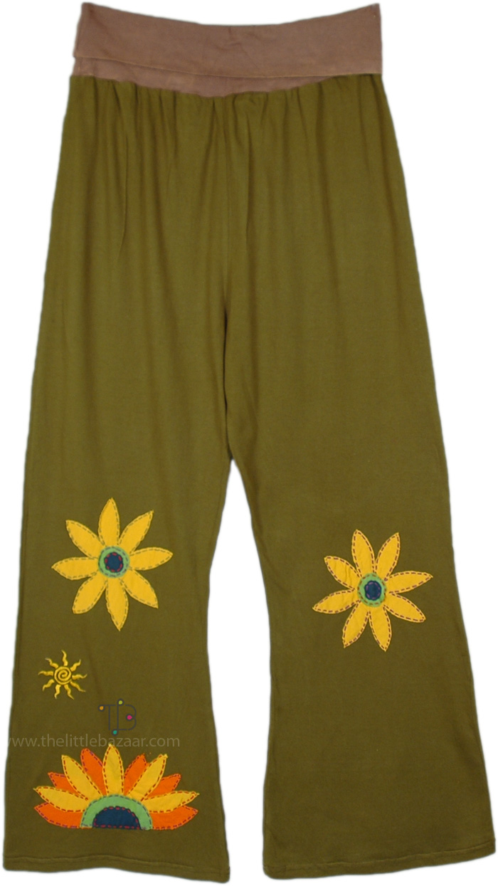 Sun and Sunflower Bohemian Knit Pants