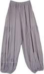 Chic Grey Solid Rayon Harem Trousers