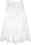 Cotton Voile Belt Tie Breezy White Skirt