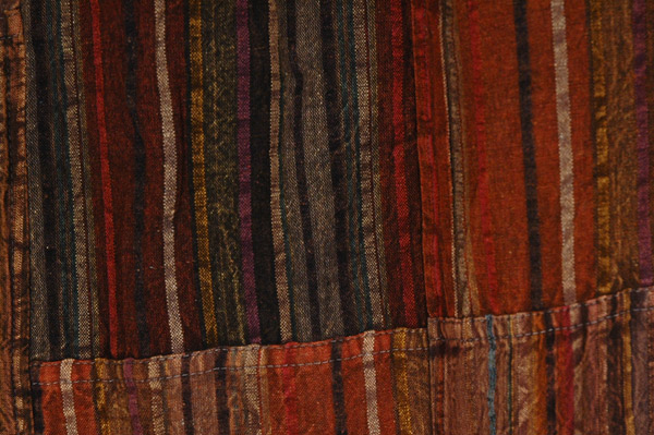 Wood Bark Patchwork Pants with Pockets