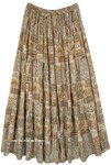 Sandstone Paisley Elastic Waist Long Skirt