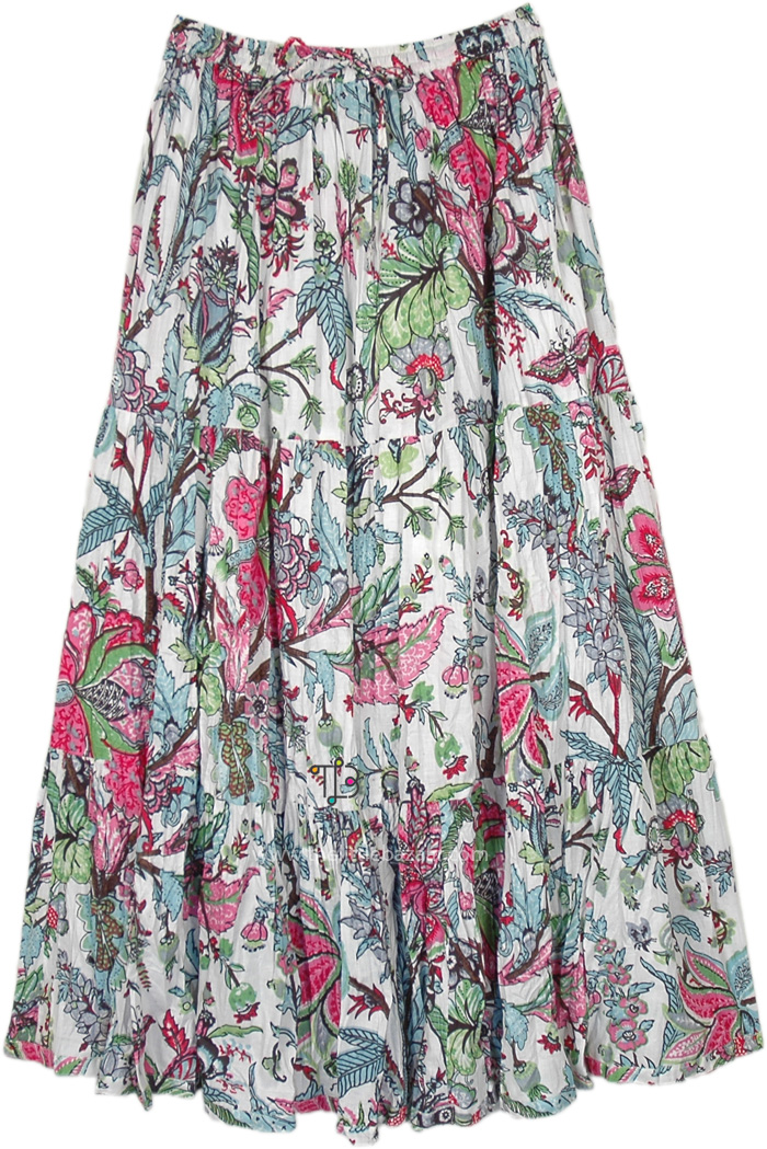 Cheerful Blossoms Womens Fiesta Maxi Skirt
